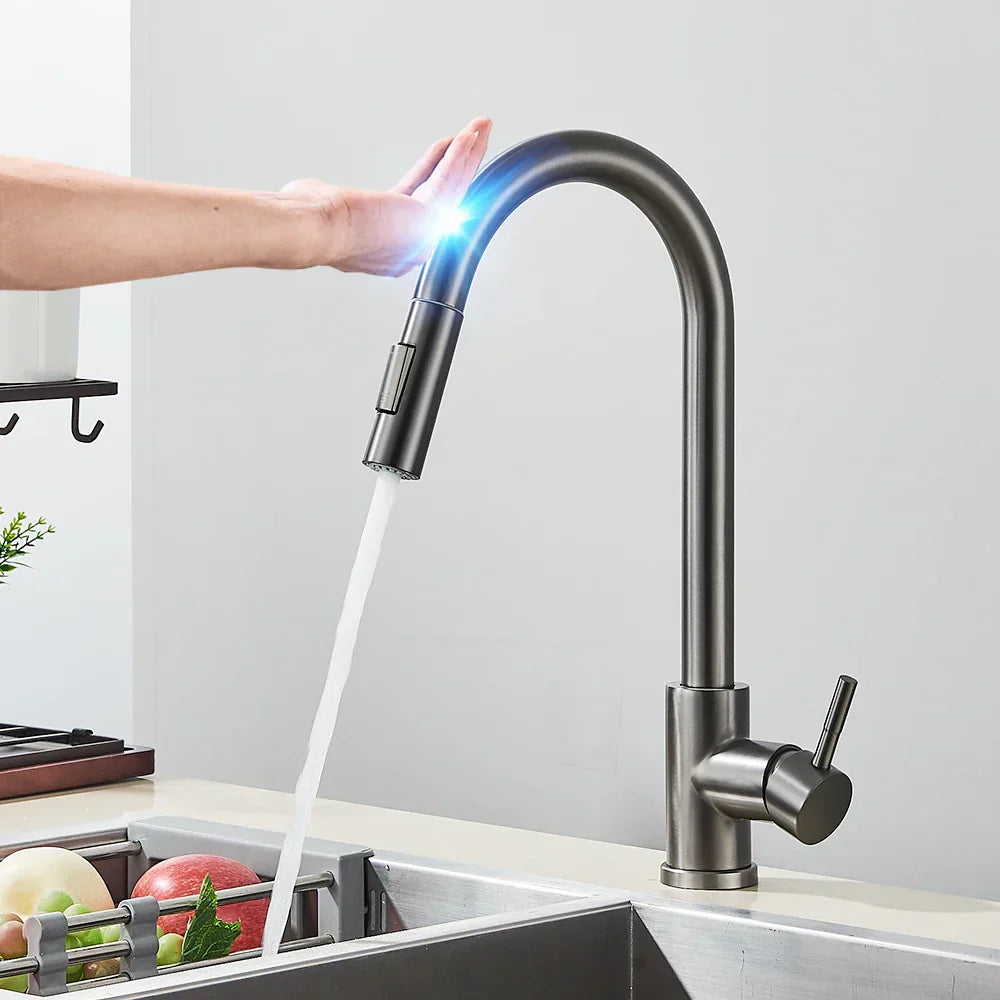 Küchenarmatur Edelstahl Sensorteller Elegant