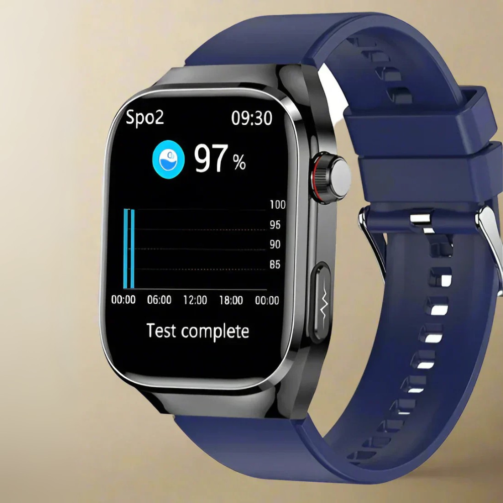 Smartwatch Edelstahl Schwarz EKG Fitness Tracker