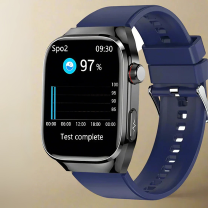 Smartwatch Edelstahl Schwarz EKG Fitness Tracker