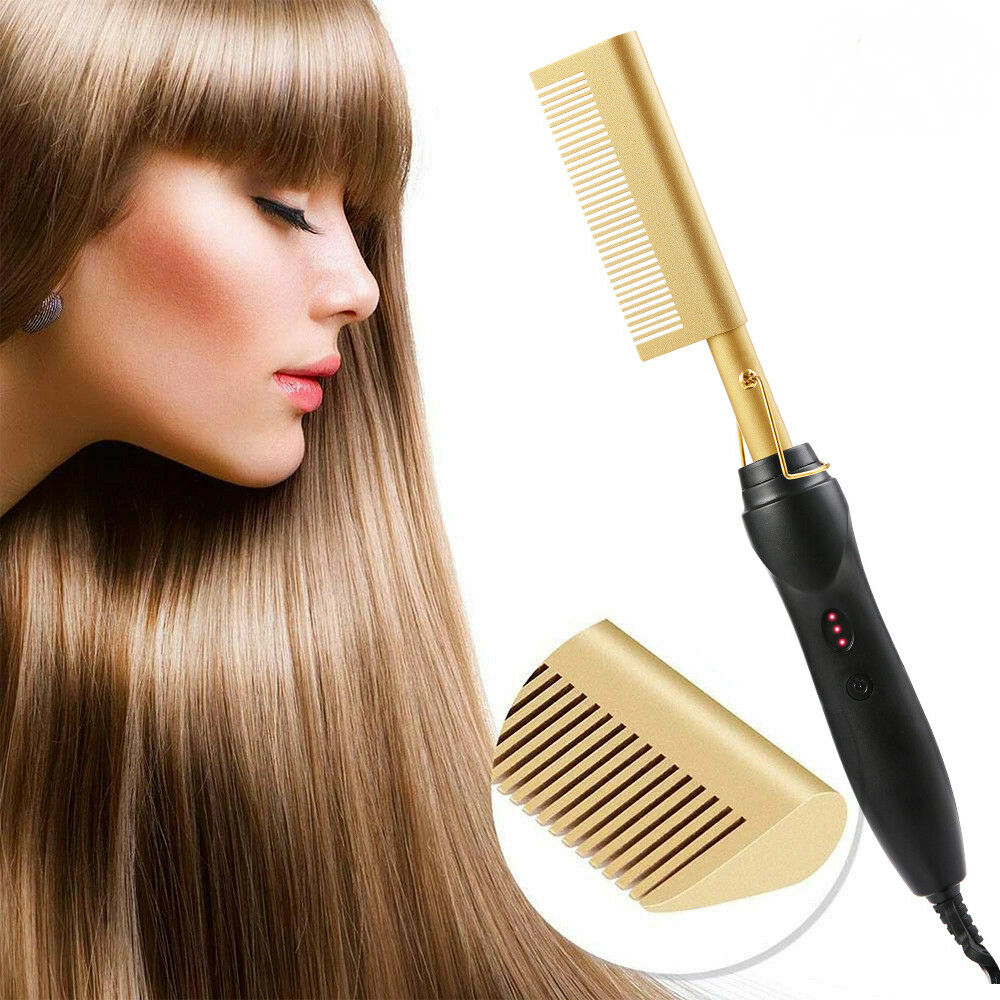 2-in-1-Haarglätter mit Keramik-Heißkamm