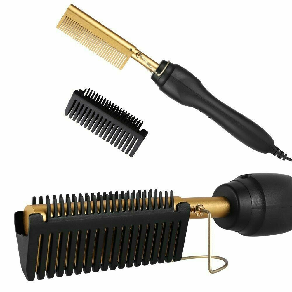 2-in-1-Haarglätter mit Keramik-Heißkamm