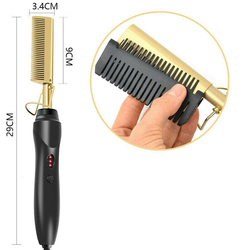 2-in-1-Haarglätter mit Keramik-Heißkamm