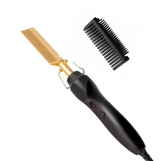 2-in-1-Haarglätter mit Keramik-Heißkamm