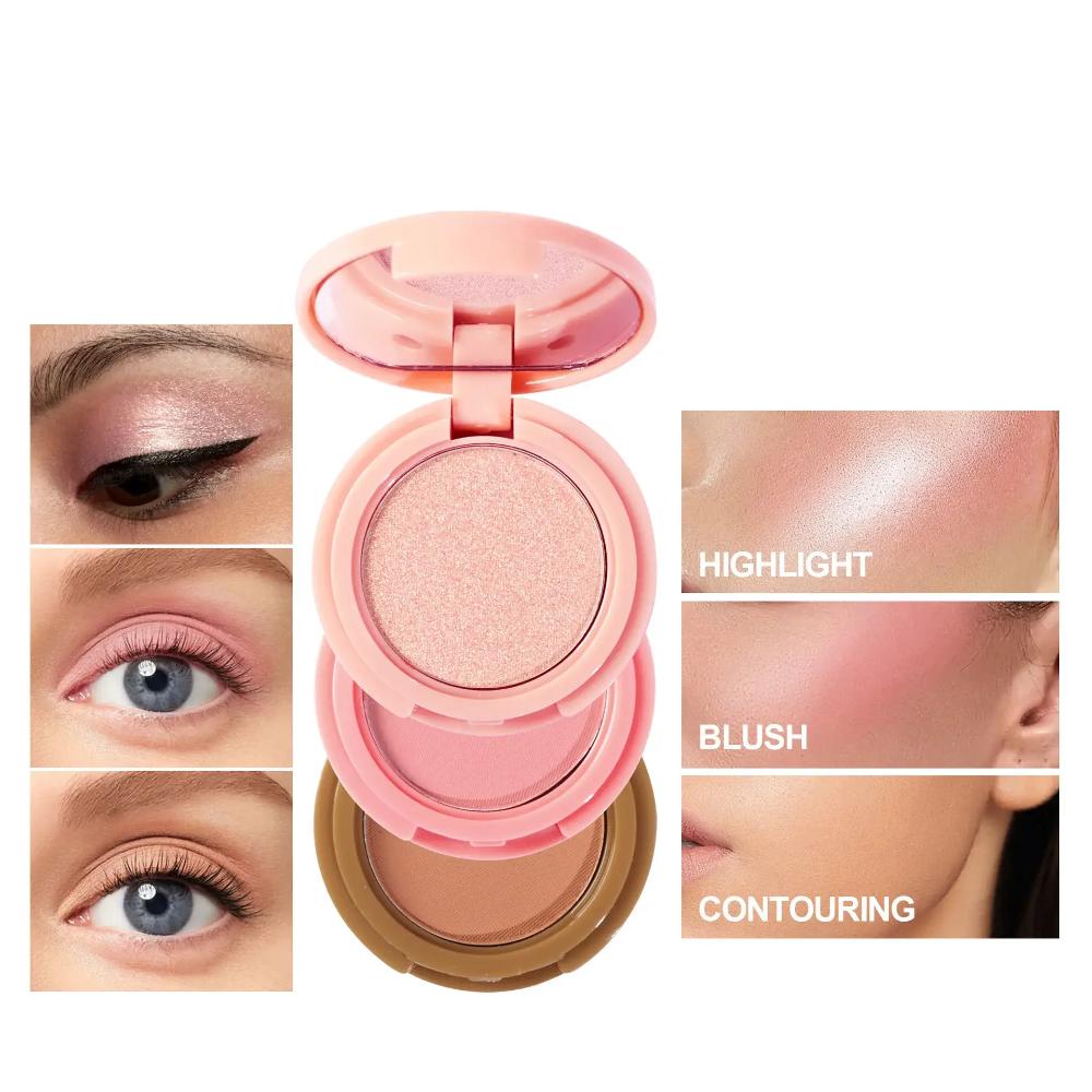 3-in-1 Contouring Highlight Blush Palette