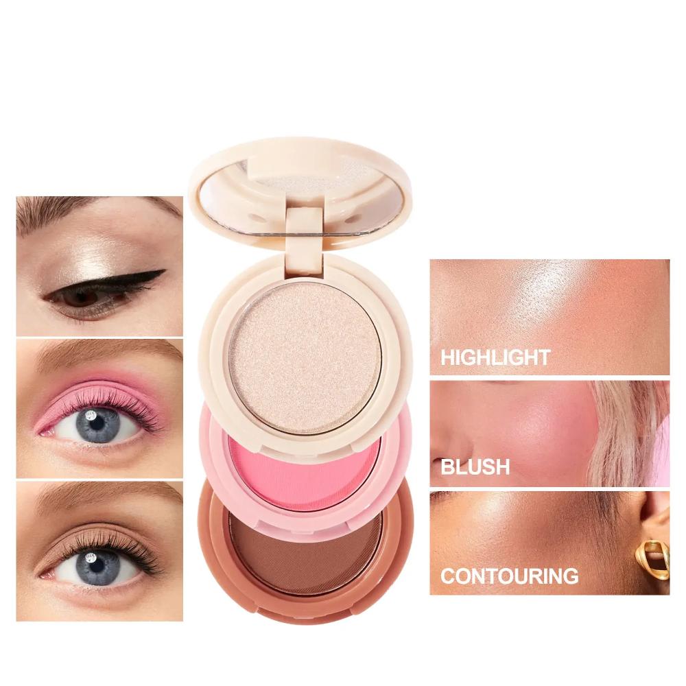 3-in-1 Contouring Highlight Blush Palette