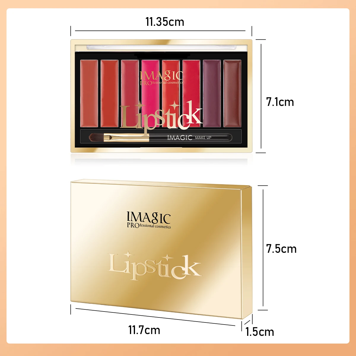 8 Farben Lippenstiftpalette