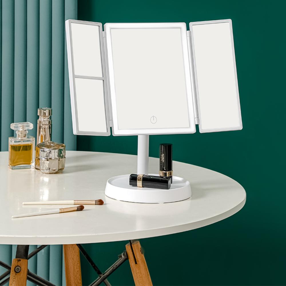 Faltbarer Schminkspiegel mit LED-Licht