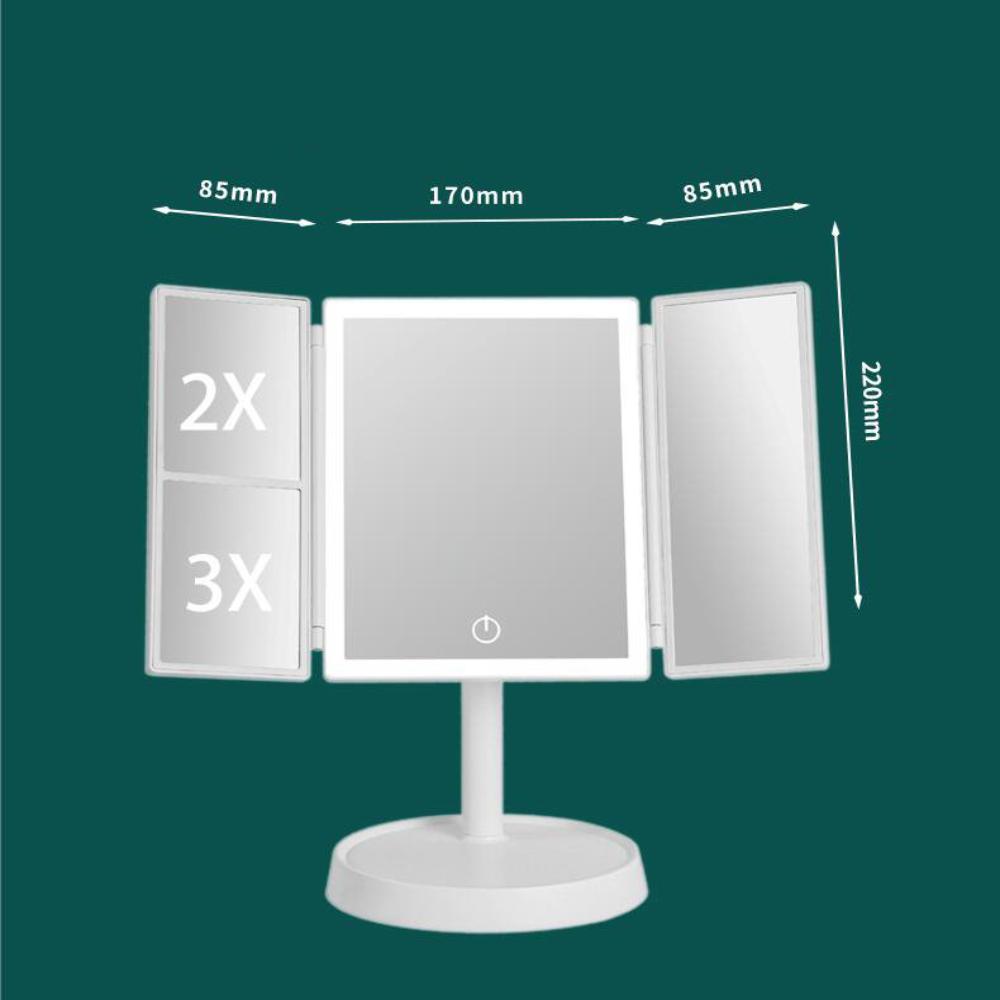 Faltbarer Schminkspiegel mit LED-Licht