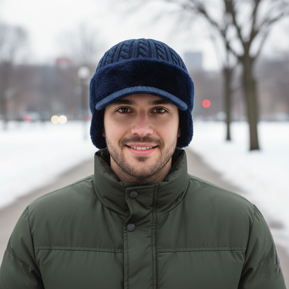 Herren Winterschal Mütze Weich Ohrenschutz