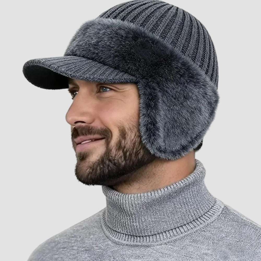 Herren Winterschal Mütze Weich Ohrenschutz