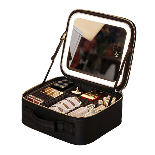 Intelligente LED-Kosmetiktasche mit Spiegellichtern