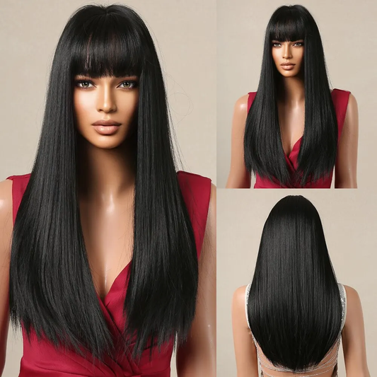 Langhaarperücken mit glattem Haar