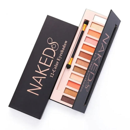 Lidschatten Palette 12 Farben Set mit Make-up Pinsel
