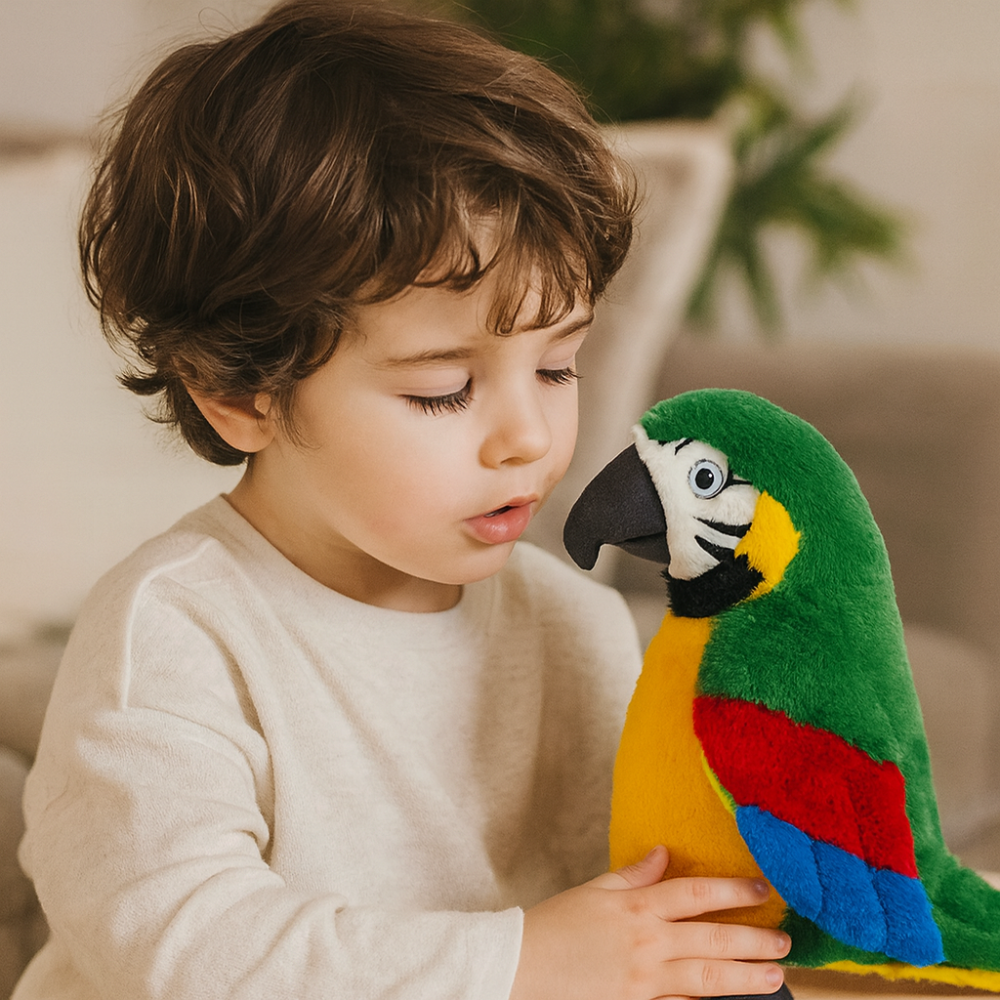 Sprechender Plüspapagei Lernspielzeug für Kinder