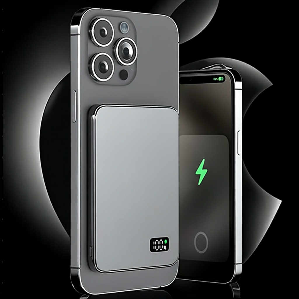 Magnetische Powerbank Slim Tragbar Kabellos