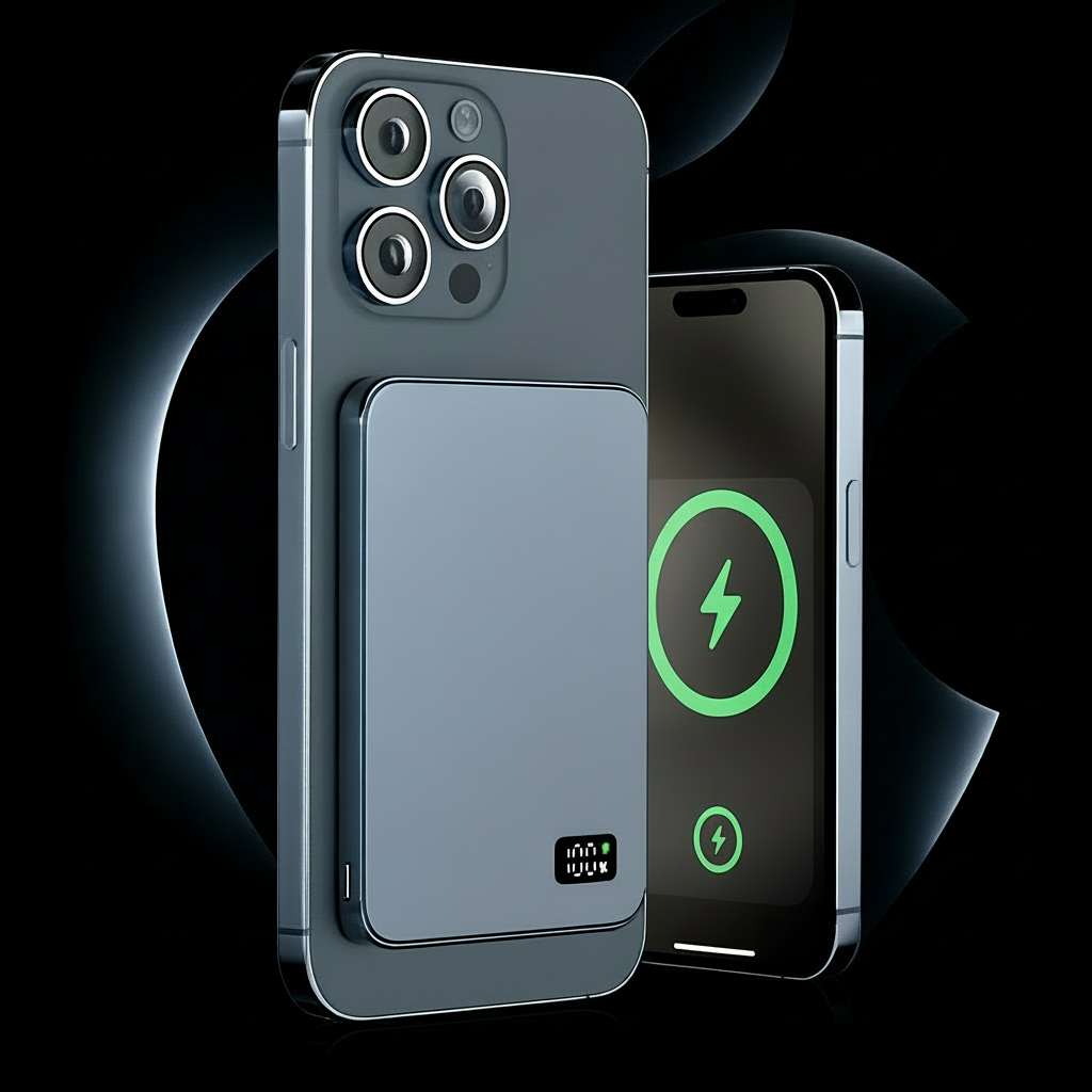 Magnetische Powerbank Slim Tragbar Kabellos