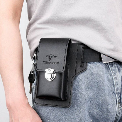 Praktische Gürteltasche Leder Schwarz Outdoor