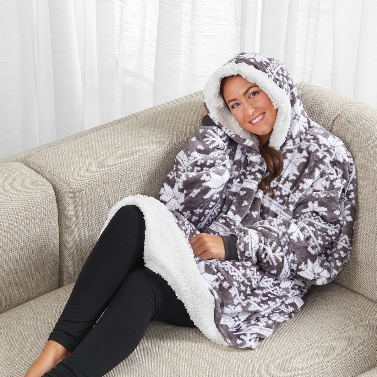 Unisex Fleece Kuscheldecke Warm Weich Tragbar