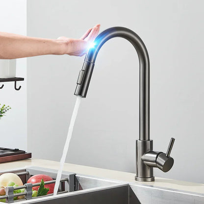 Küchenarmatur Edelstahl Sensorteller Elegant
